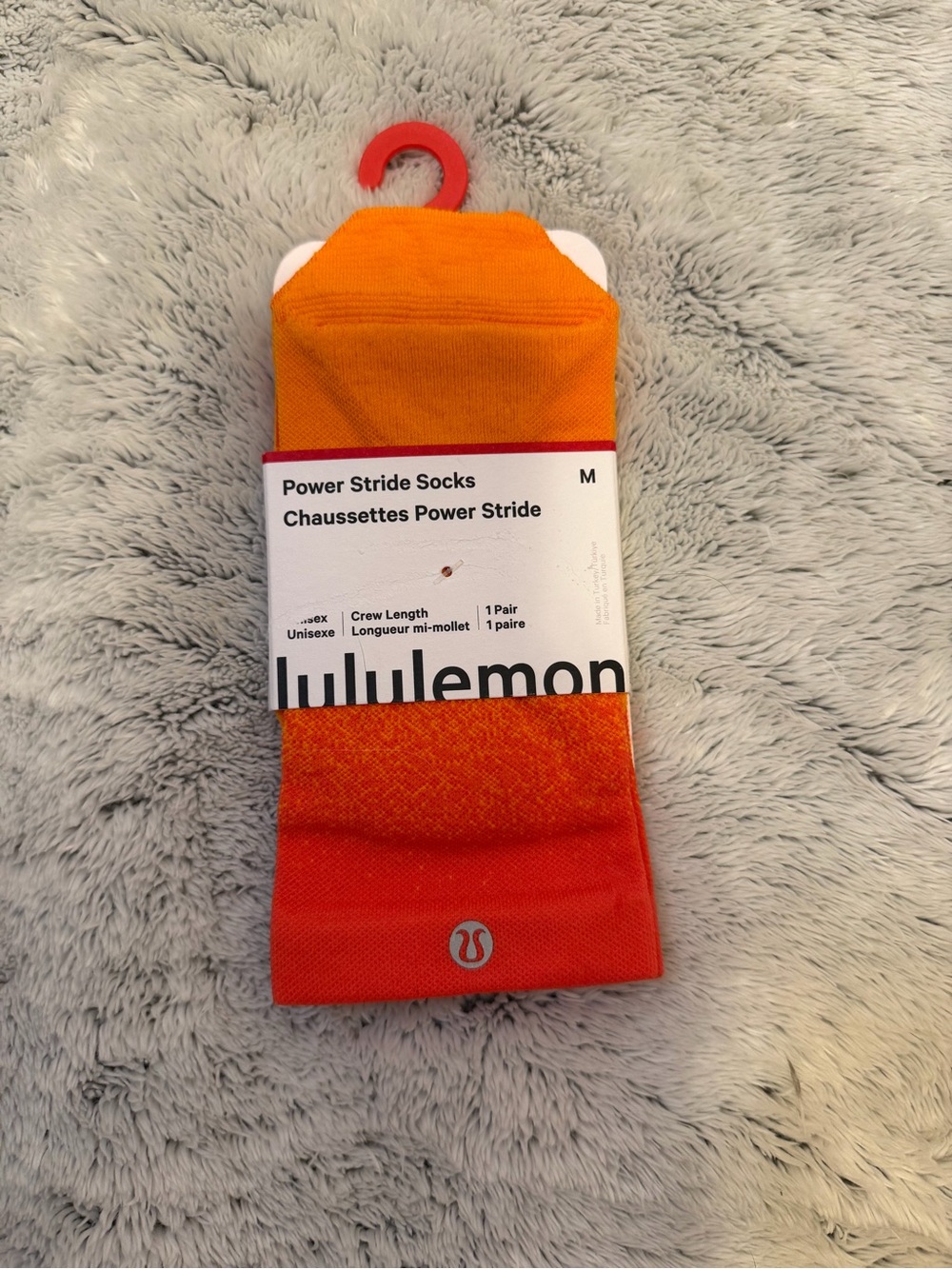 lululemon athletica Men's Power Stride Crew Socks - Orange Gradient